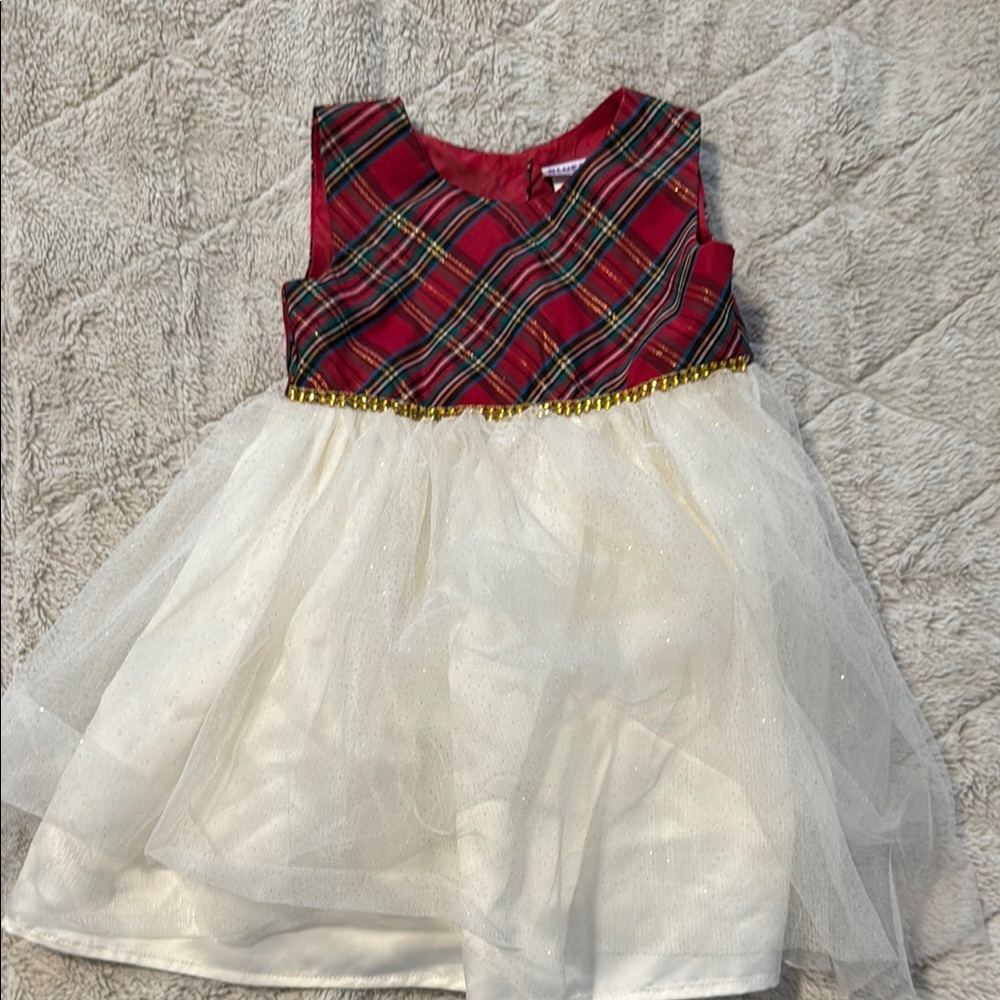 Blueberi Boulevard plaid holiday dress - 3t